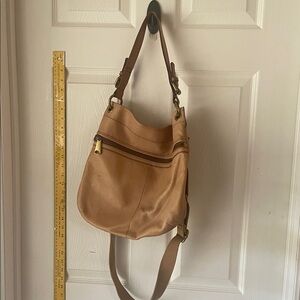 Fossil Tan Leather Shoulder Bag gentle wear so soft